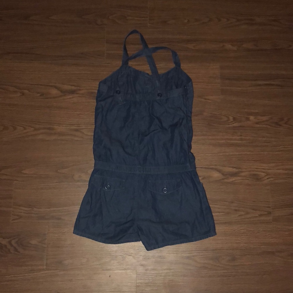Blue Jean Romper with cross back - Picture 2 of 2